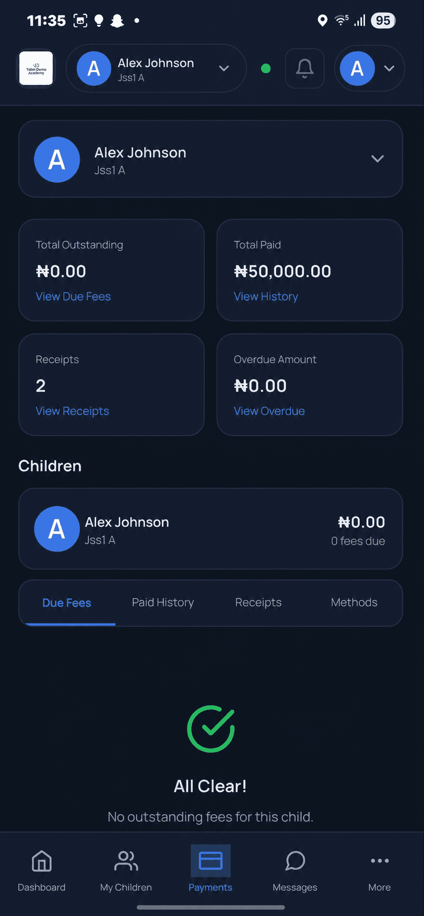 Mobile Payments: Fees and receipts